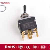 TOOWEI 12mm Montaje en panel Doble Polo Impermeable Enganche en el interruptor de palanca