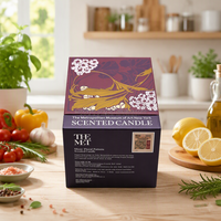 Boîte d'emballage personnalisée pour bougie parfumée, écologique, avec revêtement UV doré et logo estampé à chaud, avec support en éponge pour bougie, pour musée