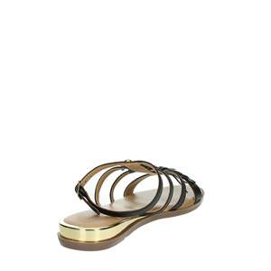 Sandalo piatto da donna Gioseppo 75219 Platinum con cinturino a T e dettaglio frange - Product Image 3
