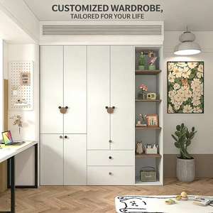 <span class=keywords><strong>Armoire</strong></span> de rangement pour enfants autoportante bicolore personnalisée avec coins arrondis et plusieurs tiroirs pour l'organisation de la <span class=keywords><strong>chambre</strong></span> des garçons et des filles - Product Image 2