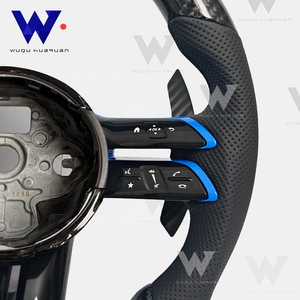 <span class=keywords><strong>Volant</strong></span> en cuir perforé en fibre de carbone bleu, adapté aux Mercedes-Benz W464/W167/W223 <span class=keywords><strong>AMG</strong></span>, avec <span class=keywords><strong>logo</strong></span> central - Product Image 5