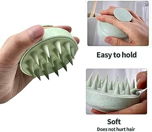 Peigne de croissance des cheveux secs au toucher soyeux portable conception de paille de blé brosse anti-pelliculaire pour la maison et le voyage - Product Image 6