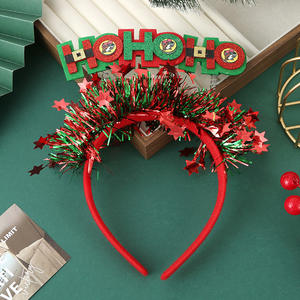 En gros Drôle Lettre HOHO Ruban De Couleur De Noël Bandeaux Étoiles Créatives Fête De Noël Chapeaux - Product Image 4