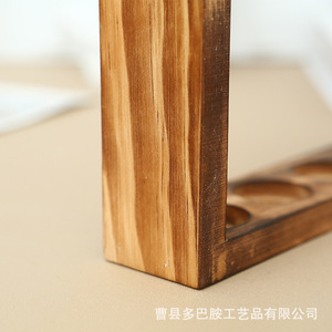 Support en bois pour tubes à essai, double couche, pour huiles essentielles, étagère de rangement, style moderne et simple - Product Image 4