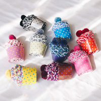 Chaussettes tube confortables pour femme, couleur bonbon, hiver, design 3D, boîte cadeau, usage quotidien, chaussettes Cmax Cupcake avec logo sur le bord du mollet