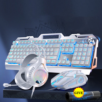 Nouveautés 2025 : Combo Clavier-Souris-Casque Mécanique RVB Lumineux Filaire, Clavier de Jeu de Bureau 104 Touches pour PC Ordinateur