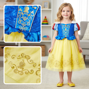Vestido Azul para Niños Pequeños, Transpirable, Base de Algodón, Directo de Fábrica, Ropa para Navidad y Halloween, Precio al por Mayor - Product Image 3
