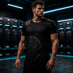 Siyah Futbol Forması Özel Tam Süblimasyon Baskılı Dayanıklı Yüksek Kaliteli Kumaş Profesyonel Takımlar ve Kulüp Kimliği İçin - Product Image 3