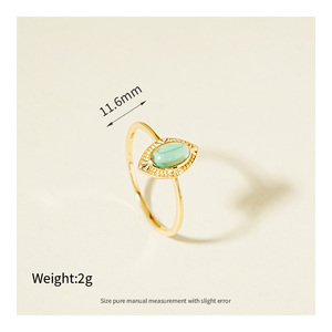 Entrega rápida S925 Anillo de alivio exquisito de plata Anillo de gota de agua de peridoto Topa azul - Product Image 3