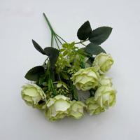 10-delige Parel Rozenboeket Kunstbloemen Thanksgiving Huisdecoratie Staande Ornament Binnen Hotel Zachte Inrichting Zijde