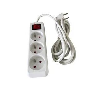 Factory 3 Way European CE Power Strip Socket with Switch Extension Cord Socket