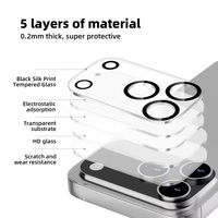 Pour iPhone 17, Air 16, 15, 14, Pro Max, 13, 12, 11, 16E, Protecteur de Lentille Transparent en Verre Trempé Anti-Dommage pour Appareil Photo