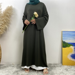 6809+2194 # Fabricante de Abayas ChaomengFashion, Abaya Cerrada de Color Sólido con Aberturas Laterales y Falda a Juego, Conjunto de Dos Piezas - Product Image 4