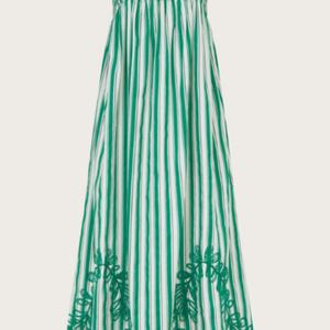 Vestido Casual de Verano para Mujer, Diseño Bohemio con Rayas Bordadas, Algodón, Estilo Midi, Venta al Por Mayor OEM - Product Image 2