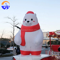 Modèle d'ours polaire gonflable de 12 pieds, lumineux, multicolore, décoratif, pour Noël, jardins extérieurs, centres commerciaux, fêtes et événements