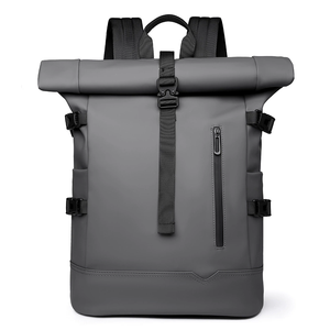 Lightweight Luxury Business Laptop <strong>Backpack</strong> Expandable Blue <strong>Roll</strong> Top with Polyester Lining Waterproof and Multipurpose - Product Image 2