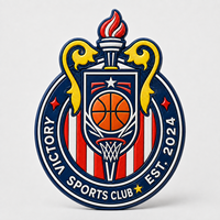 Impression personnalisée Surface argentée métallique TPU 3D PVC Silicone Tpu Badges haute qualité Sport équipe Logo Badges TPU Patch