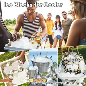 Makanan kelas silikon besar es batu cetakan ekstra besar 8lb es batu bata nampan DIY dapat digunakan kembali es blok cetakan dengan gratis sampel