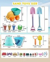 Ensemble de pelles longues et de jouets de plage pour enfants, kit d'outils de plage pour enfants, jouets de plage d'été pour tout-petits