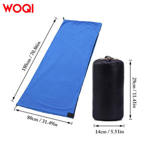 Sac de couchage léger Woqi bleu en polaire, style enveloppe, pour le camping, la randonnée, le trekking et les voyages, avec sac de transport - Product Image 5