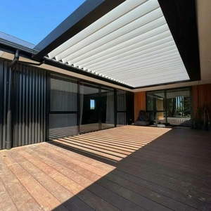 Louvered Garden <b>Gazebo</b> LED Light Sunshade Rainproof Leisure Aluminum Pergola JR-001 Aluminum <b>Gazebo</b> JR-001 - Product Image 6