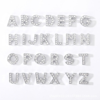 Lettres anglaises en diamant A-Z de 10 mm en alliage de zinc, style rétro, accessoires de collier DIY pour animaux de compagnie, motifs de lettres majuscules