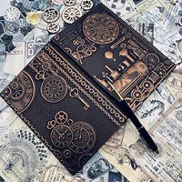 Cahier de notes en cuir gaufré, carnet de notes Vintage, personnalisé, avec ensemble de stylos, usine
