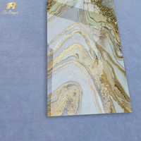 60x120cm Polierte Marmor-Optik Porzellanfliesen Luxuriöse Weiße und Goldene Innenwand- und Bodenfliesen