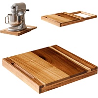 Plateau coulissant en bois d'acacia pour appareils électroménagers, glissière en bois à roulement fluide pour cafetières, friteuses à air et mélangeurs