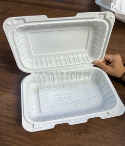 एमएफपीपी प्लास्टिक थर्मल बेंटो आयताकार डिस्पोजेबल टू गो फूड बॉक्स रेस्तरां टोगो क्लैमशेल कंटेनर 9x6 - Product Image 6