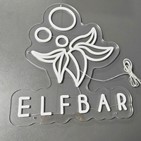Letrero de neón ELFBAR, luz Led USB, acrílico transparente, personalizable, letrero de neón para fiesta de cumpleaños, decoración de pared