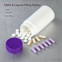 Vente en gros de flacons en plastique HDPE de 100 à 500 ml, flacons pour pilules, comprimés, capsules, contenants vides pour compléments alimentaires, étiquette personnalisée