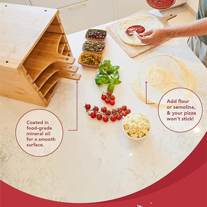 Ensemble de planches à découper en bambou Dehui avec support de rangement à 4 niveaux et poignée pour la cuisine et la maison - Product Image 2