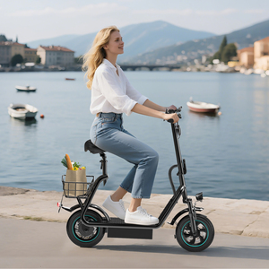 Nouveau modèle populaire de trottinette pliable avec siège, hauteur réglable, panier, longue autonomie, stock entrepôt UE, pour adulte V12 Pro - Product Image 5
