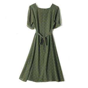 Sangli-Vestido largo de seda con faja Digital, elegante, informal - Product Image 4