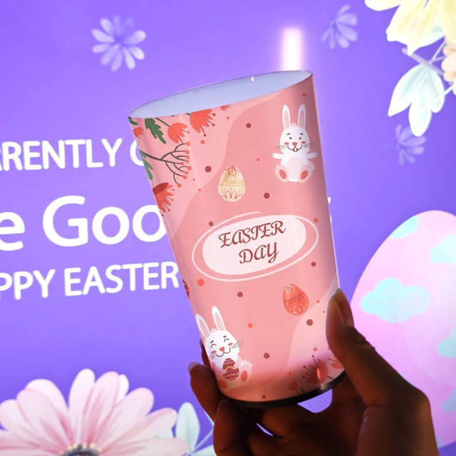 Custom Logo Drinking Cup Led Plastic Cup Glowing Cup for Festival Easter Party