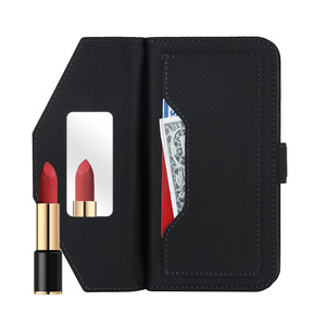 Cartera cruzada con correa de cuero PU negro, tarjetero con ranura para tarjetas, cordón para el hombro y cubierta de espejo de 6.3 pulgadas - Product Image 5
