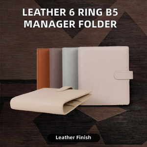 Carpeta de Anillas de Cuero PU, Portafolio para Conferencias, Organizador con Porta Bloc de Notas y Ranuras para Tarjetas, para Reuniones de Oficina - Product Image 2