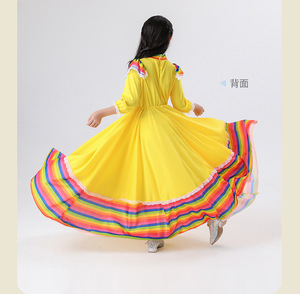 Vestido Infantil <span class=keywords><strong>de</strong></span> Estilo Étnico Mexicano para <span class=keywords><strong>Halloween</strong></span> <span class=keywords><strong>y</strong></span> el Día <span class=keywords><strong>de</strong></span> <span class=keywords><strong>Muertos</strong></span>, Disfraz para Actuaciones - Product Image 5