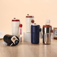 Gobelet sous vide en acier inoxydable 450ml étanche isolé tasse à café de voyage à double paroi couvercle de température intelligent cuisine