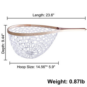 Lưới Cao Su Cong Khung Chống Nước Tay Cầm Bằng Gỗ Lưới Hạ Cánh Câu Cá Chép Bay - Product Image 3