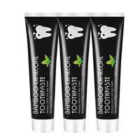 Dentifrice au charbon de bambou et à la coque de noix de coco, charbon actif noir, 105g, haleine fraîche, anti-mites/blanchiment des dents, gencives blanches