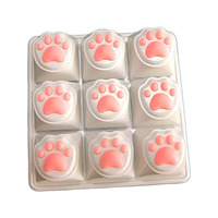 Keycap Anti-Stres Bahan PC Bentuk Bulat untuk PC, Tester Axis 9-Key, Gantungan Kunci Keyboard, Mainan Penghilang Stres Jepit Jari