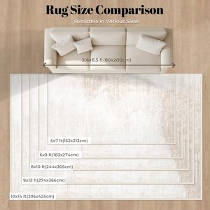 Tappeti Moderni Astratti 8x10 100% Poliestere a Pelo Basso Lavabili Morbidi Resistenti alle Macchie <span class=keywords><strong>Beige</strong></span> per Soggiorno Sala da Pranzo - Product Image 6