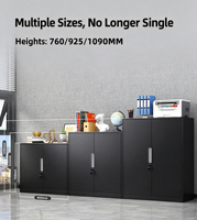 Armoire de classement de bureau moderne et minimaliste, armoire d'archives en acier de grande capacité avec serrure, armoire de rangement durable à faible hauteur