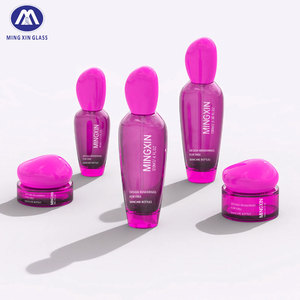 Tùy chỉnh sang trọng Glass Beauty Jar Set độc đáo Body Lotion chai với con dấu nhỏ giọt cho Eye Drop mỹ phẩm bao bì - Product Image 4