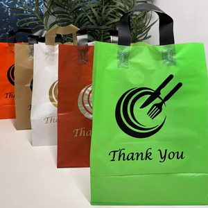 Biểu Tượng Tùy Chỉnh Nhựa Màu Trắng Mua Sắm Túi Để Đi Túi Mềm Vòng Lặp Xử Lý Nhà Hàng Mang Theo Nhựa Takeaway Túi Cho Thực Phẩm Giao Hàng - Product Image 6