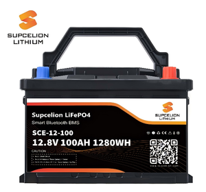 Batterie LiFePO4 12V 100Ah avec BMS de surveillance Bluetooth, idéale pour camping-car, hors réseau et stockage d'énergie solaire - Product Image 1