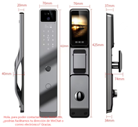 Serrure électronique intelligente professionnelle Tuya avec fonction d'alarme automatique de sonnette, reconnaissance faciale HD 3D, serrure de porte d'entrée