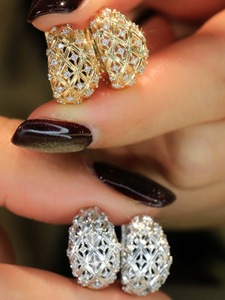 Pendientes de Diamantes Naturales de 0.32CT en Oro Real de 18K, Joyería Fina Au750, Gran Venta Xinfly - Product Image 4